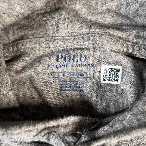 Polo Ralph Lauren Mens Lightweight Hoodie Size Large Grey Preppy Casual - Picture 6 of 6